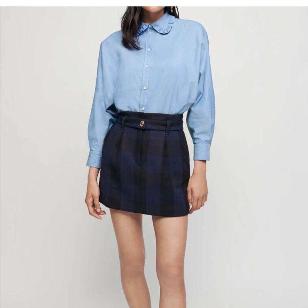 Maje Blur Blouse With Peter Pan Collar